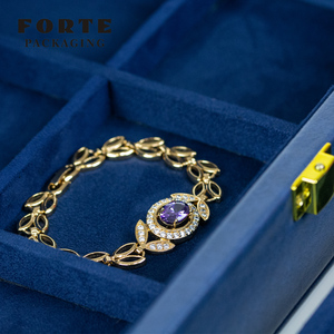 <span class=keywords><strong>Coffret</strong></span> cadeau d'emballage de <span class=keywords><strong>bijoux</strong></span> FORTE personnalisé de haute qualité en cuir PU avec grand anneau marron - Product Image 5