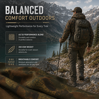 Tissu camouflage en polyester et coton T65/C35, 205 g/m², imprimé, tissu d'extérieur pour vêtements de randonnée, de trekking et uniformes