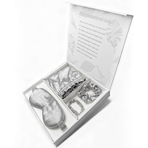 Set Regalo Maschera per Dormire, Cuffia e Elastici per Capelli in Seta di Gelso 100% 22 Momme - Product Image 1