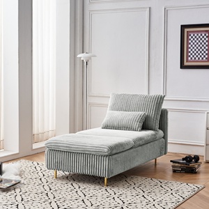Canapé-lit chaise longue carrée moderne Modasi à une place, rembourrage en tissu, écologique, capitonné, pieds en métal, appartement, salon - Product Image 3
