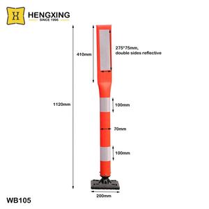 Délilinéateur à dessus plat réfléchissant PE diviseurs de voie en plastique <span class=keywords><strong>anti</strong></span>-impact borne de <span class=keywords><strong>stationnement</strong></span> poste de sécurité de rebond - Product Image 2