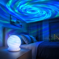 Proyector de Galaxia Aurora 2 en 1, Lámpara Nocturna con 16 Colores RGB, Recargable Tipo C, Control Remoto Táctil, para Decoración de Dormitorios Infantiles