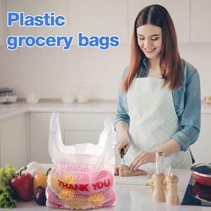 Thank You Biodegradable Plastic Bags Handles Bulk T-shirt Grocery <b>Shopping</b> Bags Colorful Customizable <b>Small</b> Business Retail - Product Image 5