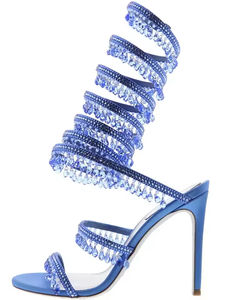 Üretici özel yüksek kalite düğün parti yılan sarılmış kristal kolye Rhinestone yüksek topuklu sandalet - Product Image 3