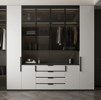 GAMSUNG 2025 Armoire d'habillage modulaire de luxe haut de gamme en acier inoxydable avec armoire en verre transparent Style design moderne