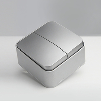 Interruptor de Pared de Superficie Estándar Europeo, Ignífugo, de 2 Botones, 1 Vía, 10A, 250V, para Uso Doméstico