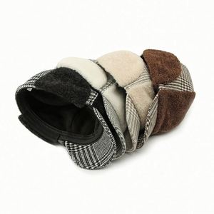 Autumn Winter New Baseball Hat Female <b>Padded</b> Ears Flaps Warm Cap Plush Baseball Cap - Product Image 4