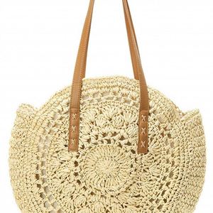 Serrure de sac à main au design crocheté, sacs à cosmétiques à perles, sacs à main en bambou à lanières, chaîne, papier, bloc de sécurité, sac à fermeture à torsion, motif fraise Mexique - Product Image 6