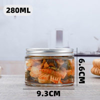Tarro de Almacenamiento de Vidrio para Alimentos con Tapa de Aluminio Plateado de 8oz 9oz 13oz 16oz 23oz, Recipientes Herméticos para Cocina, Despensa, Especias, Té, Frutos Secos