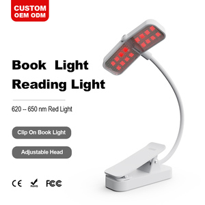 Custom Logo Clip Book <b>Light</b> Bedroom Eye Care 620 650 670nm Red Amber Reading <b>Light</b> Led Rechargeable Clip on Book <b>Light</b> - Product Image 1