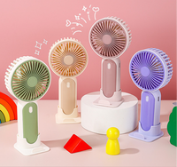 Ventilador de Mano RL-12 para Exteriores con Base y Soporte para Teléfono, Ideal para Campamento, Picnic, Barbacoa, Múltiples Colores, 3 Velocidades de Viento Ajustables, Ventilador de Escritorio