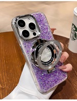 Coques de téléphone Bling pour iPhone 17 16 15 14 13 Pro Max – Étui brillant avec béquille, paillettes plaquées, protection de luxe magnétique