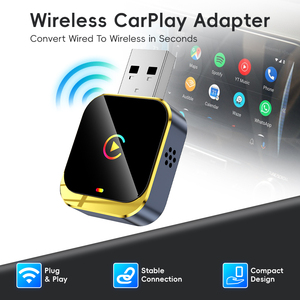 2 in 1 Carplay Dongle Gilded frame portable <b>Plug</b> & play carplay wireless Carplay Android Auto for Car - Product Image 1