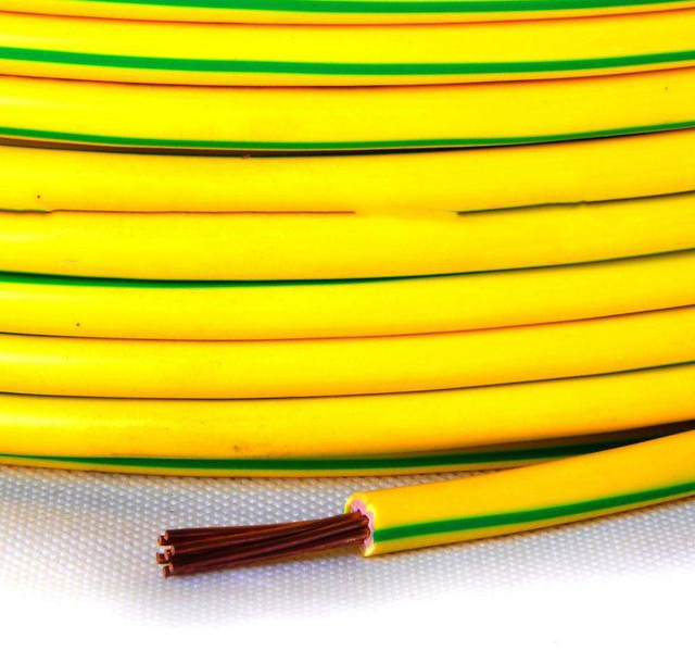 Green Yellow PVC Insulated Aluminum Low Voltage Grounding Cable 300/500V BLV Model 10mm-70mm Sizes Mingcheng Cable