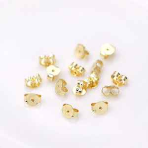 18K Gold Plated Round Thickened 22 Gauge Earplugs Copper Plating Jewelry Findings DIY Earrings Components Small Size - Product Image 2