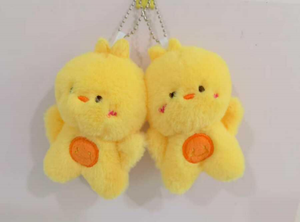 Porte-clés en peluche canard jaune mignon, jouet animal de dessin animé doux de 10 cm pour enfants et cadeaux - Product Image 1