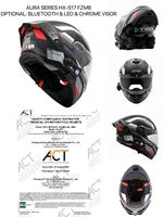 Helm Motor Modular Lipat Baru dengan Visor Matahari Internal dan Lampu Peringatan LED untuk Cangkang ABS Bersertifikasi DOT Ringan