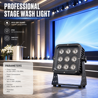Projecteur de scène LED professionnel 9x18W en aluminium et fer, étanche IP65, 6-en-1 DMX, style tendance pour extérieur