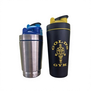 Gobelet isotherme en acier inoxydable avec échelle de mesure, balle mélangeuse et couvercle, pour shakes protéinés, maintien thermique 12-24 heures - Product Image 1