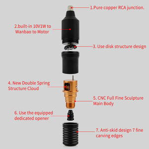 Nuova Macchina Automatica per Tatuaggi Dorata 2019, Penna per Tatuaggi Regolabile con Motore Silenzioso, Pistola Rotativa Professionale per Tatuaggi - Product Image 4