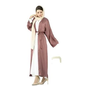 Popular fashion women's long sleeve clothes muslim open abaya for women turkis