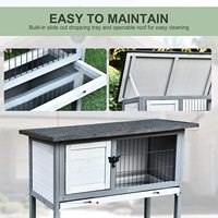 Ap02 — petite Cage de lapin rehaussée, avec toit en artsu à charnière et plateau amovible, intérieur/extérieur