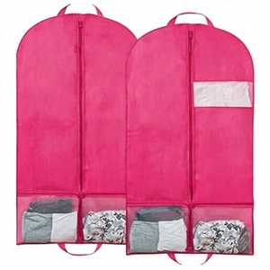 Custom Non Woven Polyester Garment Bag Foldable Suit <b>Cover</b> with Zipper Closure for Travel Clothing Protection and Storage - Product Image 2