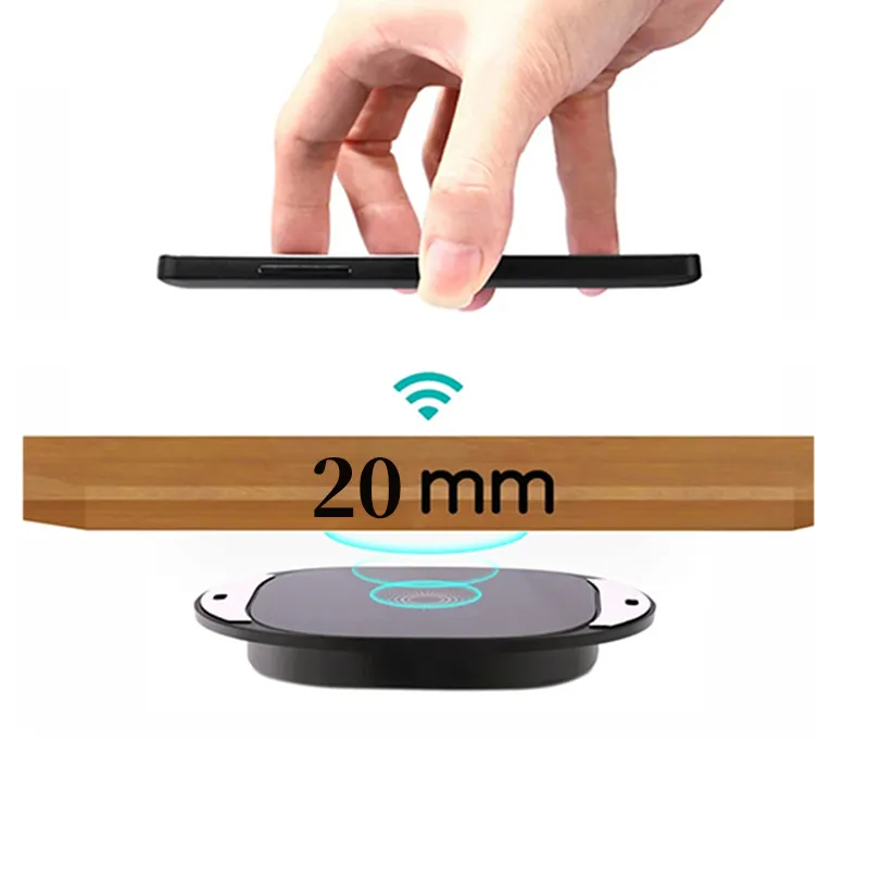 Furniture Embedded Invisible Under Table 10W Long Distance Wireless Charger for Bar Restaurant Coffee Shop Office