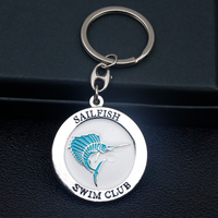 Porte-clés en métal personnalisé par le fabricant, avec impression de logo et d'informations, mini pièce de monnaie de luxe, porte-clés