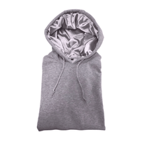 De luxe 100% Coton Polaire Heavyweight Blanc Hommes Sweats Hoodies Logo Personnalisé Avec Satin De Soie Hotte