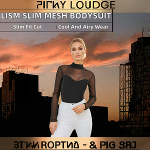 Lism Combinaison moulante noire à manches longues pour femme, style euro-américain, décontractée, sexy, en maille unie, longueur genou, pour l'été - Product Image 2