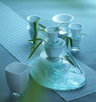 Service à thé chinois en verre de style ancien EMPEREUR, 13 pièces, pour usage domestique