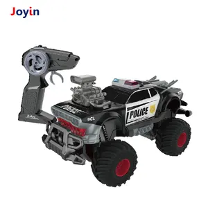 2.4G 1:14 Full Function RC Police Car Toy Electric Remote Control Monster Truck Light-up Shaking Engine & Working Headlights