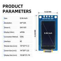 Layar OLED GoldenMorning 0.96 Inci GME64128-11 Putih SH1107 	 64*128 	 I2C 	 Pabrik Sumber 4Pin yang Dapat Disesuaikan
