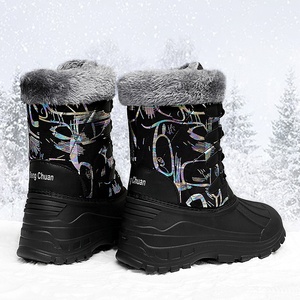 Bottes <span class=keywords><strong>de</strong></span> <span class=keywords><strong>neige</strong></span> classiques personnalisées en tissu PU pour <span class=keywords><strong>femme</strong></span>, légères, à tige haute droite, chaudes, avec fourrure, imperméables, doublure thermique en cachemire, soutien <span class=keywords><strong>de</strong></span> la voûte plantaire - Product Image 6