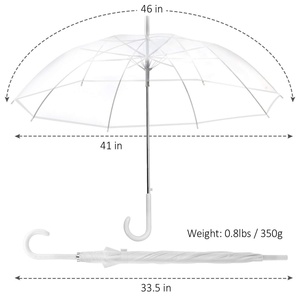 23 Inch 8K Fiberglass Frame Transparent Golf <b>Umbrella</b> with PVC Cover Auto Open & Manual Close Custom Printed Logo All-Season - Product Image 3