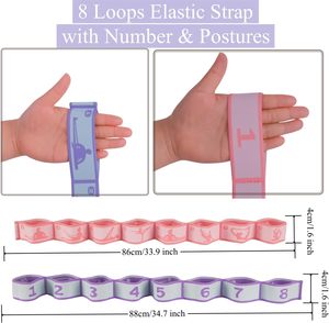 Correa de Yoga Elástica de 8 Lazos - <span class=keywords><strong>Banda</strong></span> de Estiramiento Ajustable - Product Image 2