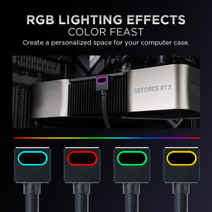 Asiahorse Hydrus <b>Cable</b> 16Pin GPU Extension <b>Cable</b> with Sleeved <b>PSU</b> <b>Cable</b> Extensions and RGB Support - Product Image 3