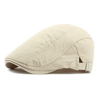 Venta al por mayor sólido en blanco Newsboy sombreros para hombres gorra plana 100% sarga de algodón ajustable ligero irlandés taxista hiedra conducción sombrero de caza