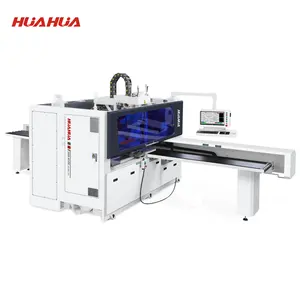 HUAHUA-Perforadora CNC de seis lados para gabinete, perforadora de madera completamente automática con orificio de perforación, de madera, de dos piezas