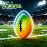 Ballon de football américain lumineux à LED, ballon de rugby en PVC qui brille dans le noir, jouet de sport pour enfants, camping en plein air, plage, fête