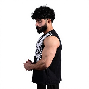 Men's Custom High Quality Trendies DTG Printed <b>Skull</b> Design Tank <b>Top</b> 280 Grams Loose Fit Streetwear Casual Tank <b>Top</b> - Product Image 4