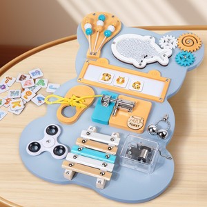 Popolare Gioco Educativo in Legno per Bambini di Grandi Dimensioni, Tutto in Uno, Giocattolo Interattivo per Allenamento Pratico e Pensiero Logico, Orso Giocattolo - Product Image 1