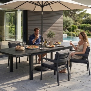 <span class=keywords><strong>Table</strong></span> de <span class=keywords><strong>jardin</strong></span> extensible pour 6 à 10 personnes, <span class=keywords><strong>table</strong></span> rectangulaire en aluminium <span class=keywords><strong>avec</strong></span> <span class=keywords><strong>trou</strong></span> pour <span class=keywords><strong>parasol</strong></span>, pour repas en plein air, <span class=keywords><strong>jardin</strong></span>, cour, réunion, fête - Product Image 5