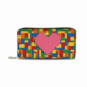 Grand portefeuille en cuir personnalisé, motif <span class=keywords><strong>Lego</strong></span>, résistant aux chocs, étui en cuir pour femmes, léger et à la mode - Product Image 1