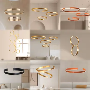 C-Typ Gold Küchen insel Runde Designer Hohe Decken beleuchtung Nordische und minimalist ische Lampe Moderne Kronleuchter & Pendel leuchten