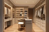 Placard de style classique doré lumineux haut de gamme moderne personnalisé armoire de rangement meubles de chambre à coucher avec LED