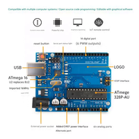 Paket Lanjutan Papan Pengembangan Motherboard UNO R3 Kompatibel Domestik untuk Pemula Pemrograman Pendidikan Maker
