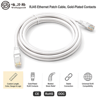 Kabel Ethernet LAN UTP Cat5e RJ45 Male 1m Bahan PVC Warna Biru/Kuning/Abu-abu