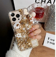 Casing Ponsel Mewah Buatan Tangan Bertabur Berlian Rhinestone untuk iPhone 17 PRO MAX 16 PRO MAX 15 14 13 12 11 Profesional